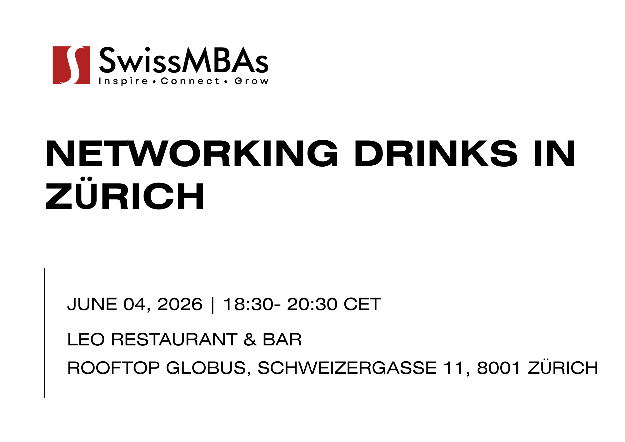 Networking Drinks in Zurich (June 2026)