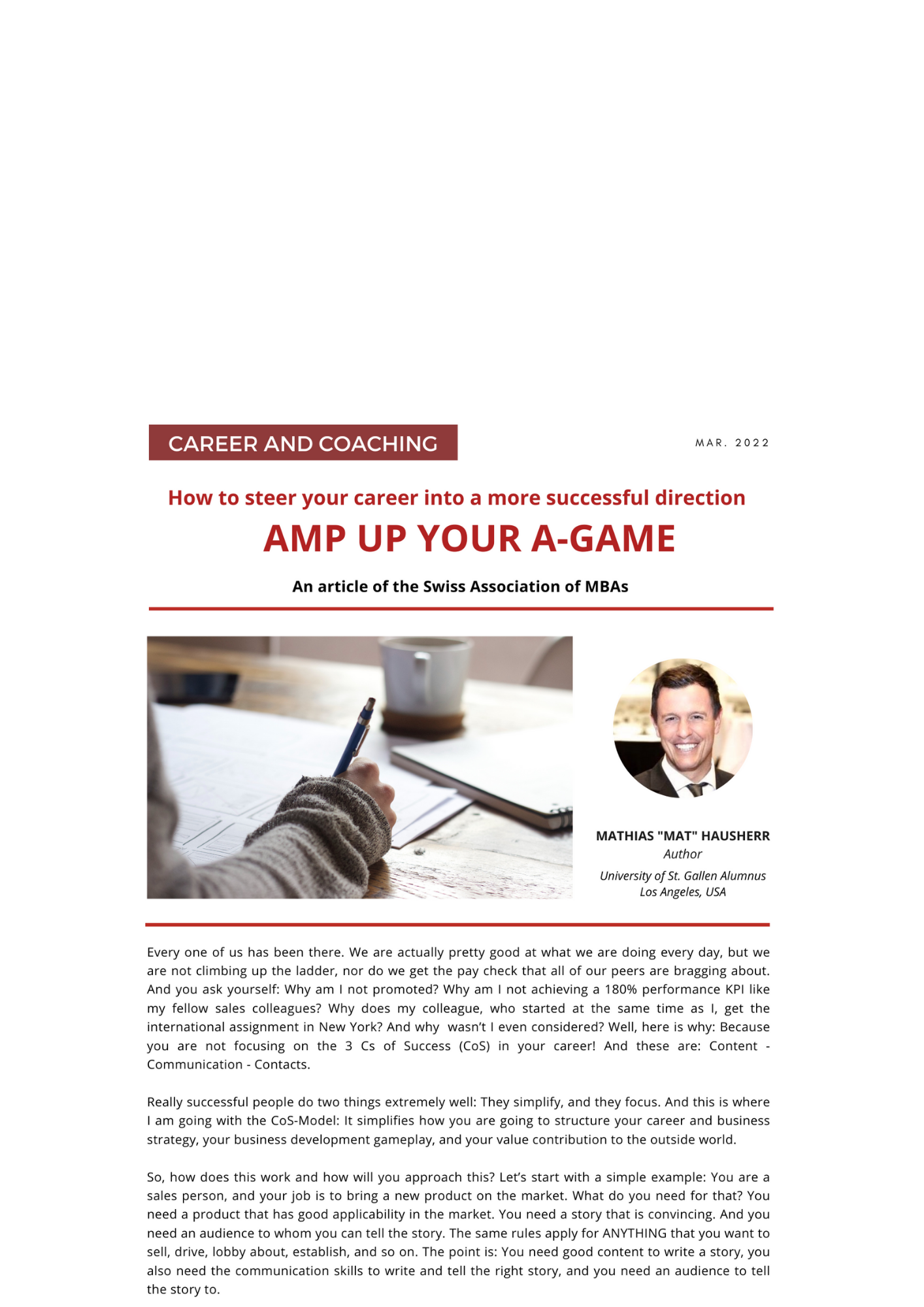 How to steer your career into a more successful direction - AMP UP YOUR A-GAME
