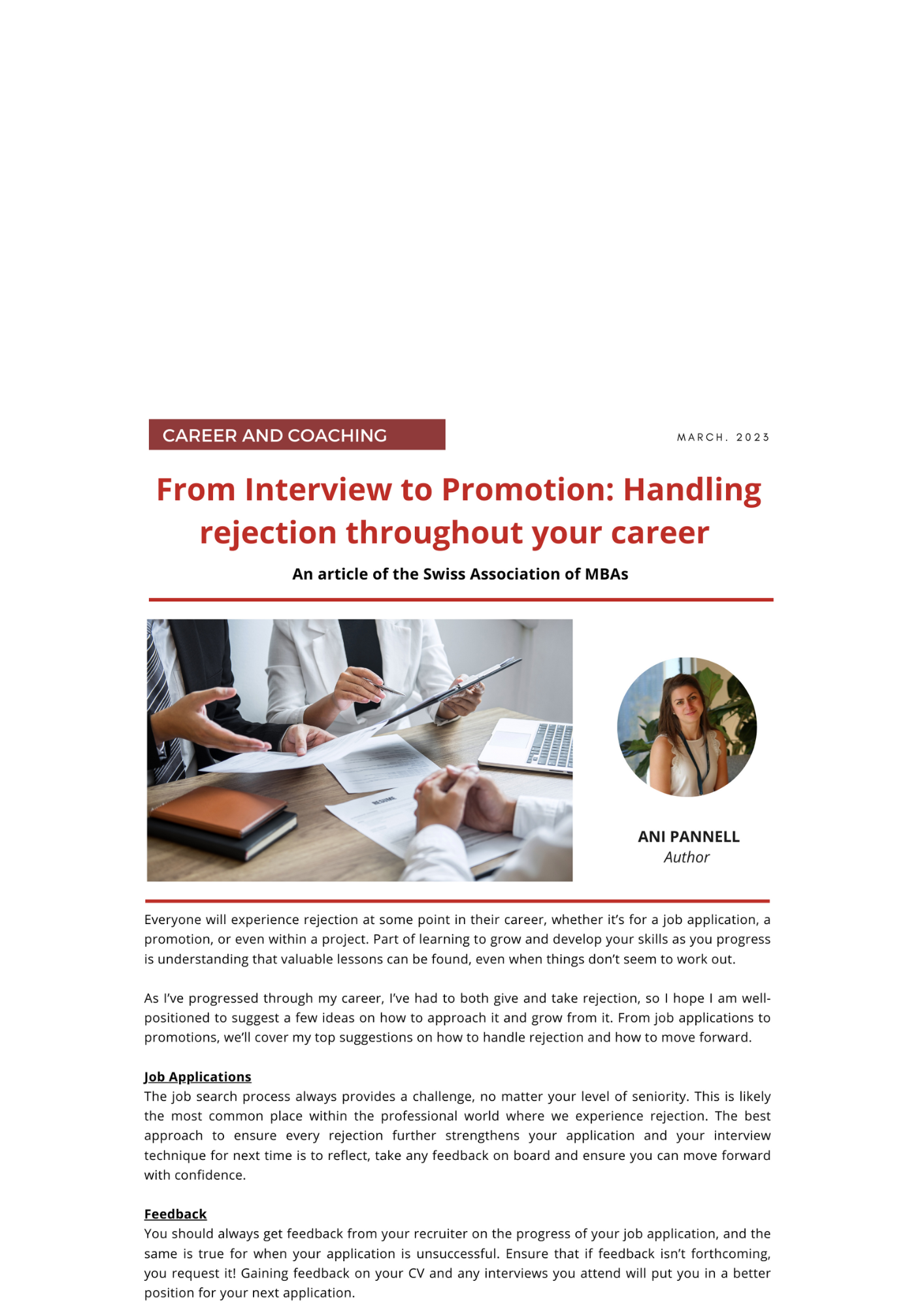 From Interview to Promotion: Handling rejection throughout your career